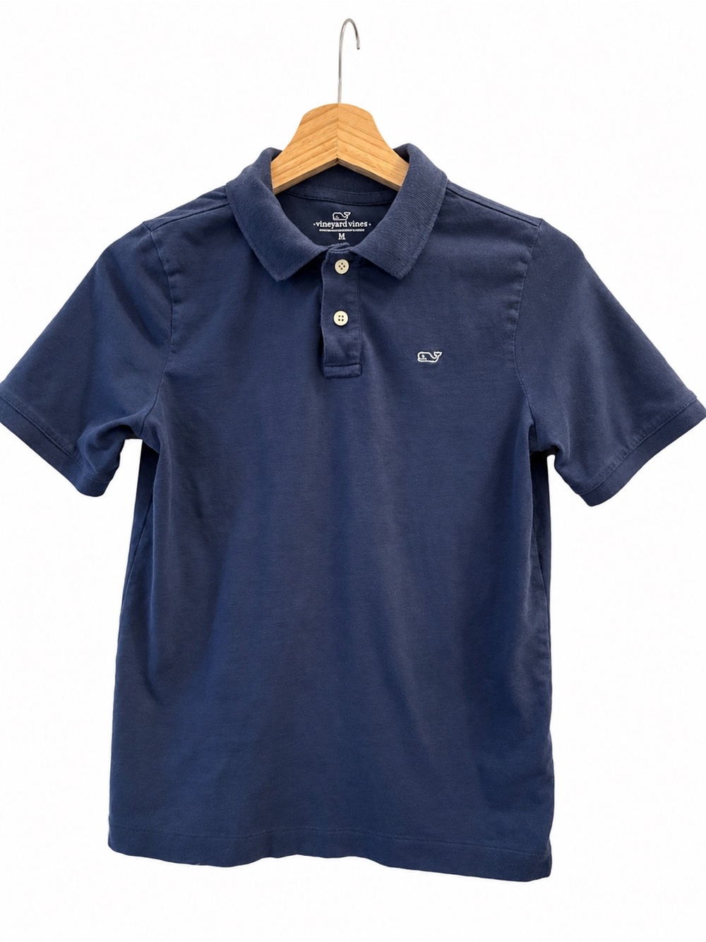 Vineyard Vines Boys Navy polo with White Whale Logo